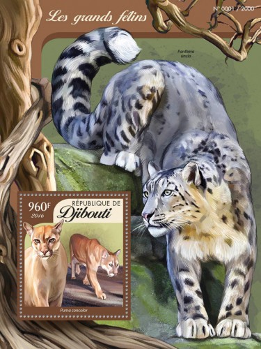 Big cats (Puma concolor) | Stamps of DJIBOUTI