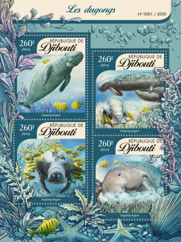 Dugongs (Dugong dugong) | Stamps of DJIBOUTI