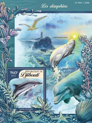 Dolphins (Stenella coeruleoalba) | Stamps of DJIBOUTI