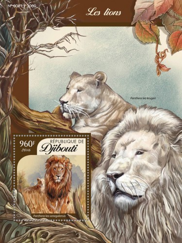 Lions (Panthera leo senegalensis) | Stamps of DJIBOUTI