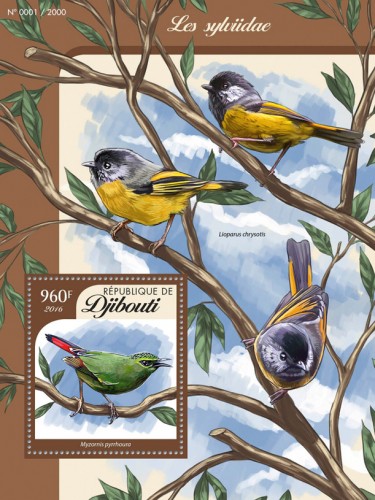 Songbirds (Myzornis pyrrhoura) | Stamps of DJIBOUTI