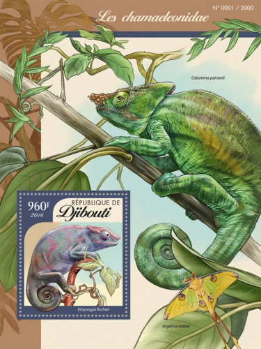 Chameleons (Kinyongia fischeri) | Stamps of DJIBOUTI