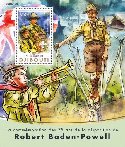 Robert Baden-Powell (Commemoration of 75 years of the death Robert Baden-Powell (1857-1941)) | Stamps of DJIBOUTI