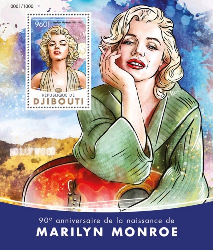 Marilyn Monroe (90th anniversary of the birth of Marilyn Monroe (1926-1962)) | Stamps of DJIBOUTI