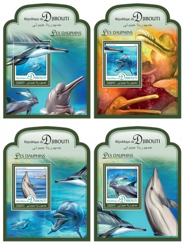 Dolphins (Stenella longirostris; Tursiops truncatus; Stenella coeruleoalba) | Stamps of DJIBOUTI