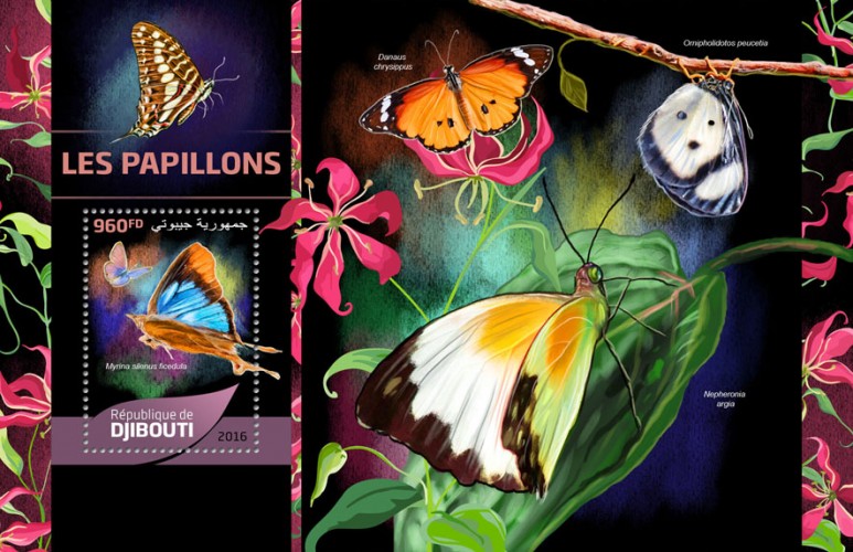 Butterflies (Myrina silenus ficedula) | Stamps of DJIBOUTI