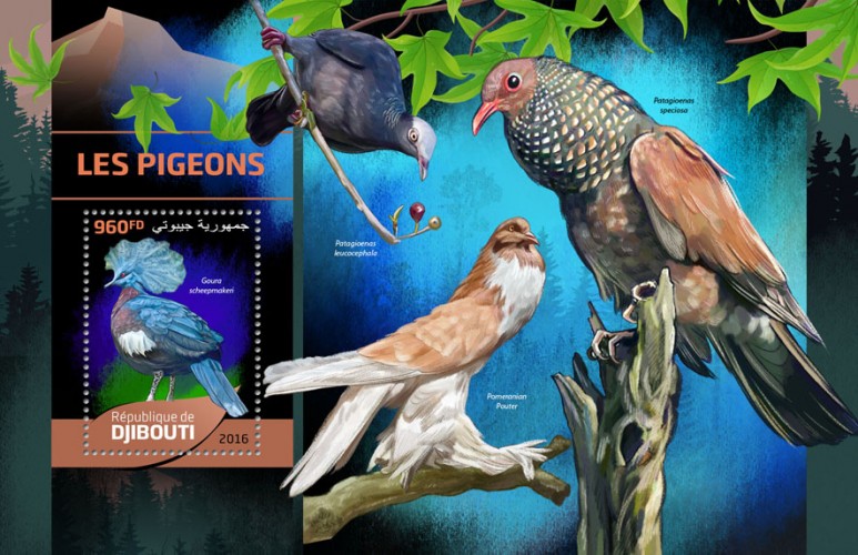 Pigeons (Goura scheepmakeri) | Stamps of DJIBOUTI