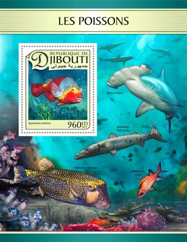 Fishes (Sparisoma cretense) | Stamps of DJIBOUTI