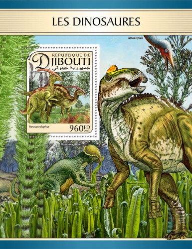 Dinosaurs (Parasaurolophus) | Stamps of DJIBOUTI