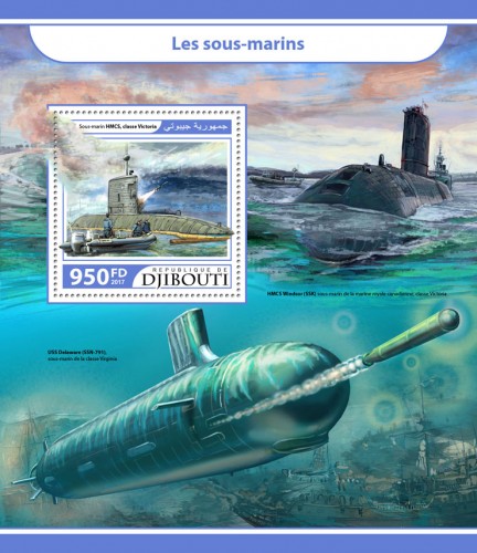 Submarines (HMCS Victoria Class submarine) | Stamps of DJIBOUTI