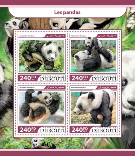 Pandas (Ailuropoda melanoleuca) | Stamps of DJIBOUTI