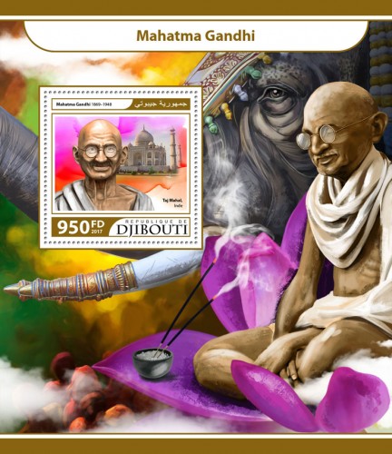 Mahatma Gandhi (Mahatma Gandhi (1869–1948), Taj Mahal, India) | Stamps of DJIBOUTI