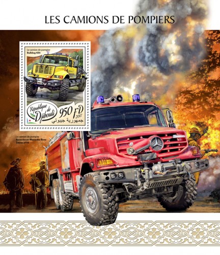 Fire engines (Bulldog 4X4 fire truck) | Stamps of DJIBOUTI