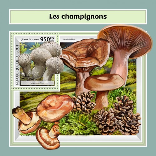 Mushrooms (Lycoperdon perlatum) | Stamps of DJIBOUTI