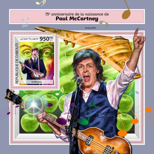 75th anniversary of Paul McCartney | Stamps of DJIBOUTI