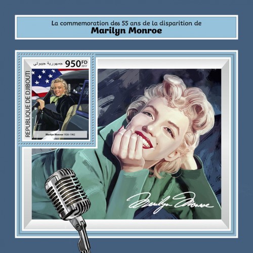 55th memorial anniversary of Marilyn Monroe (Marilyn Monroe 1926–1962)) | Stamps of DJIBOUTI
