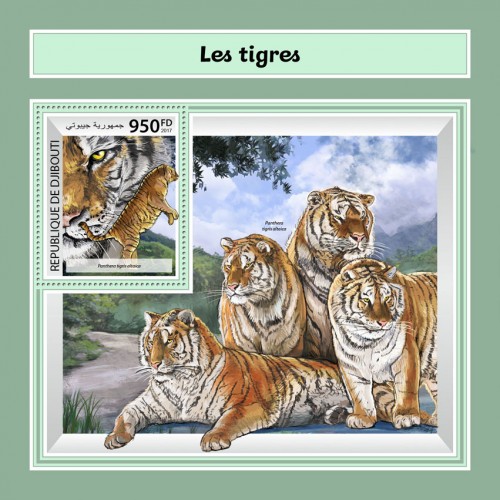 Tigers (Panthera tigris altaica) | Stamps of DJIBOUTI