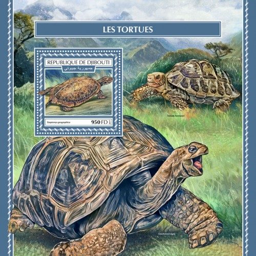 Turtles (Graptemys geographica) | Stamps of DJIBOUTI