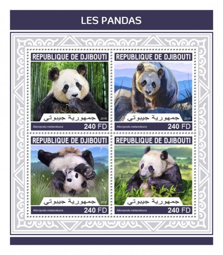 Pandas (Ailuropoda melanoleuca) | Stamps of DJIBOUTI