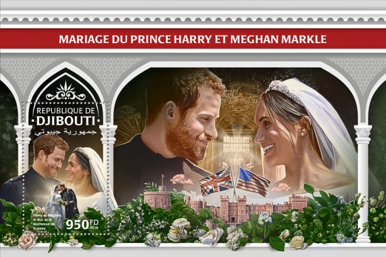 Wedding of Prince Harry and Meghan Markle (Harry and Meghan, the Duke and the Duchess of Sussex) | Stamps of DJIBOUTI