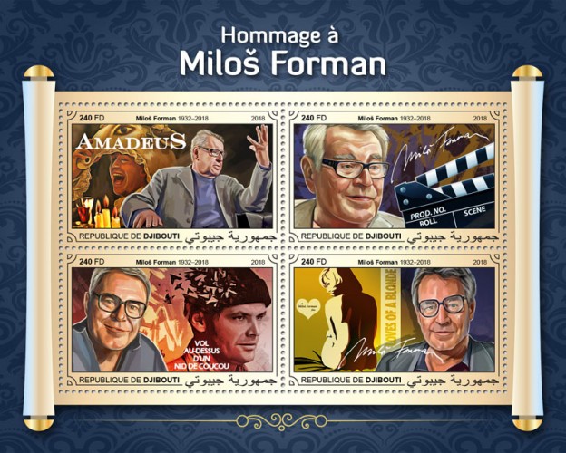 Tribute to Miloš Forman (Miloš Forman (1932–2018), One Flew Over the Cuckoo's Nest) | Stamps of DJIBOUTI