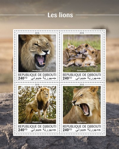 Lions (Panthera leo) | Stamps of DJIBOUTI