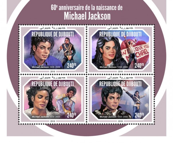 60th anniversary of Michael Jackson (Michael Jackson (1958–2009)) | Stamps of DJIBOUTI