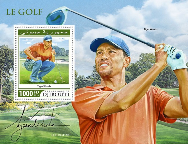 Golf (Tiger Woods) | Stamps of DJIBOUTI