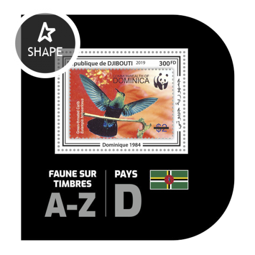 Fauna on stamps WWF (Dominica 1984) | Stamps of DJIBOUTI
