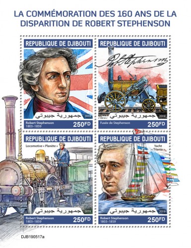 160th memorial anniversary of Robert Stephenson (Robert Stephenson (1803–1859); Stephenson Rocket; Locomotive 