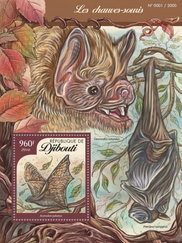 Bats (Acerodon jubatus) | Stamps of DJIBOUTI